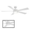 Modern Forms Wynd 5-Blade Smart Ceiling Fan 60in Matte White with 3000K LED Light Kit and Remote Control FR-W1801-60L